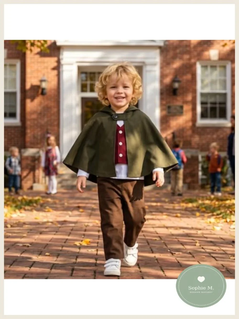 Toddler Medieval Knight Costume Set 4 Piece Hooded Cape Shirt Vest Pants